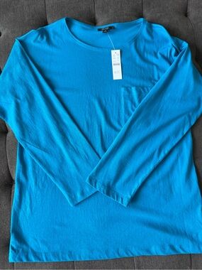 J. Crew Teal Crewneck Long Sleeve Tee